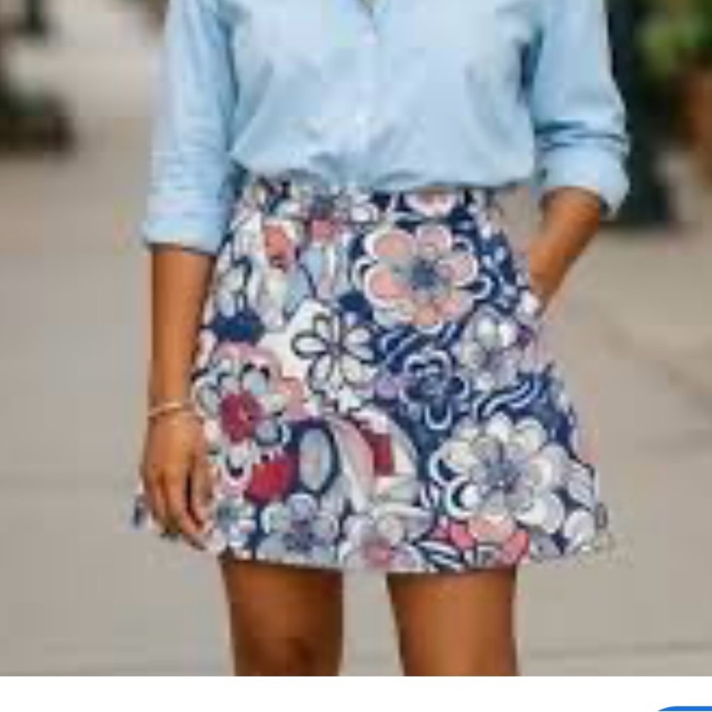 Express Floral Mini Skirt - Blue and Pink